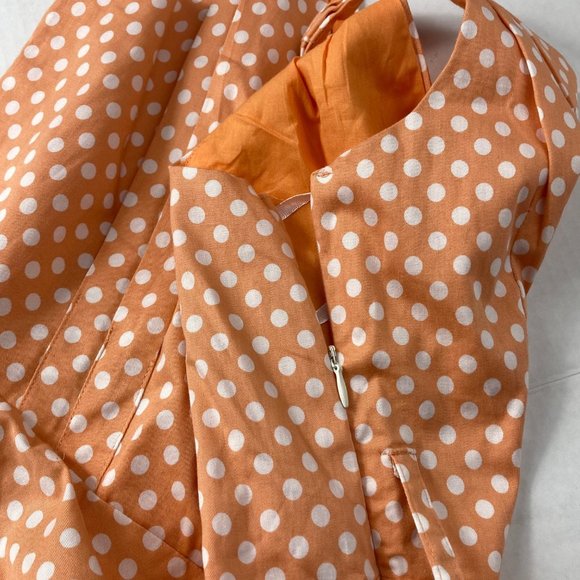 Grace Karin women Dress Orange  sleeveles Polka dots V-neck size M - Picture 7 of 10